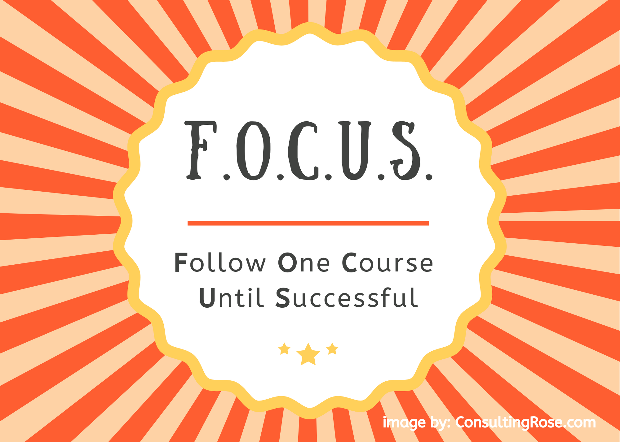 FOCUS: Follow One Course Until Successful